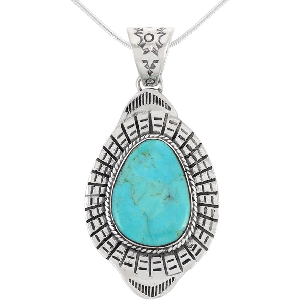 Sterling Silver Pendant Turquoise P3186-C75