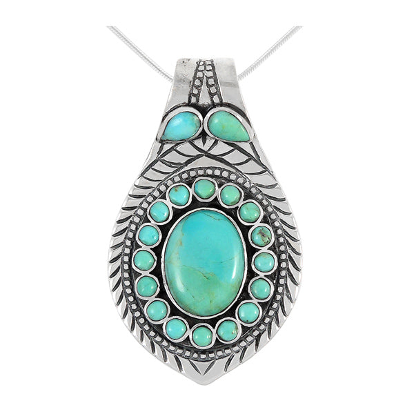 Sterling Silver Pendant Turquoise P3187-C75