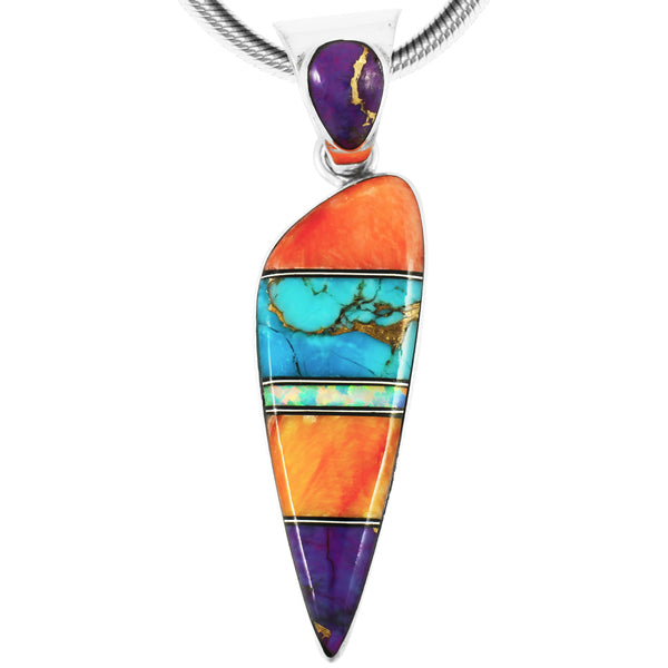 Sterling Silver Pendant Multicolor P3225-C01