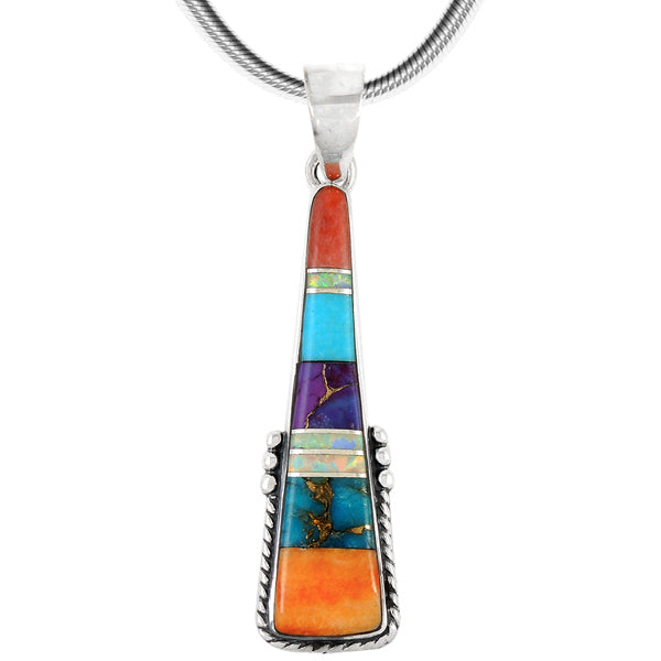 Sterling Silver Pendant Multicolor P3259-C01