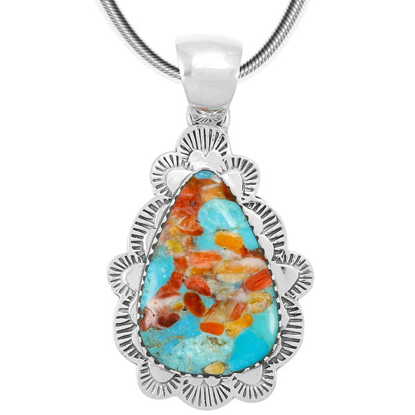 Sprinkles Spiny Turquoise Pendant Sterling Silver P3261-C93