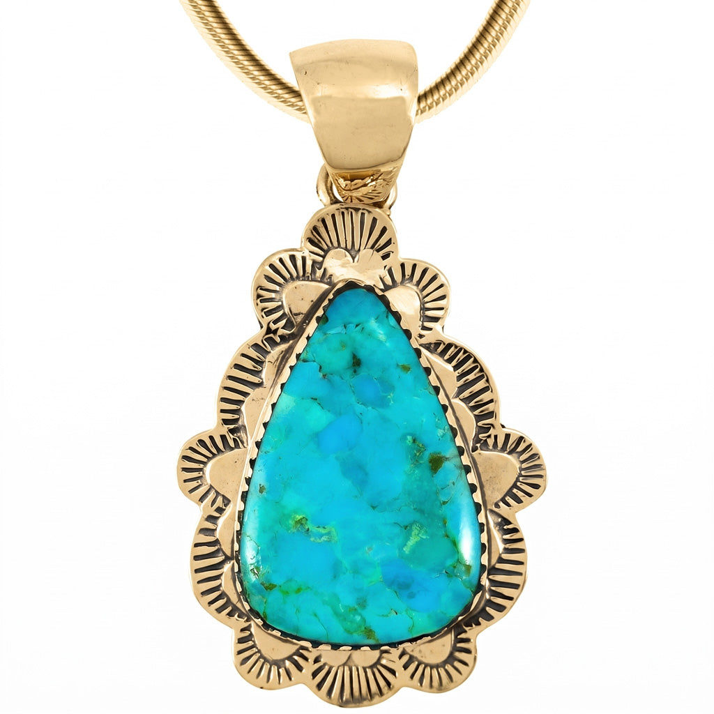 Turquoise Pendant GoldCopper P3261-GB-C75