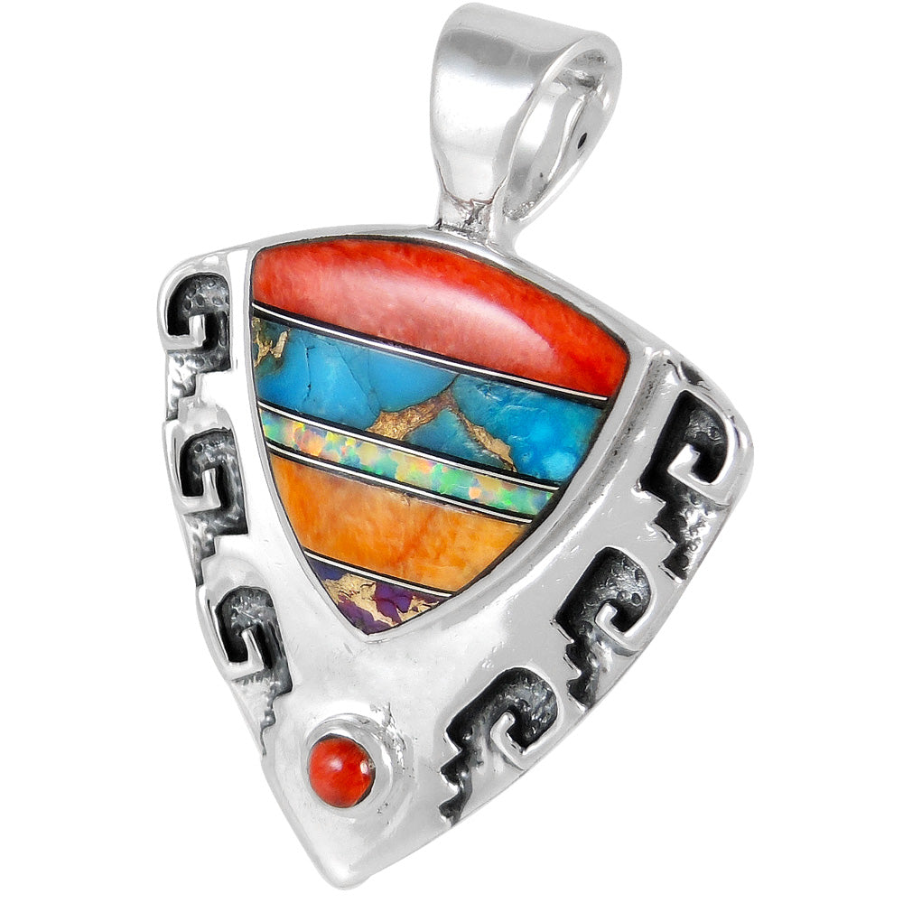 Sterling Silver Pendant Multi-Gemstones P3263-C00