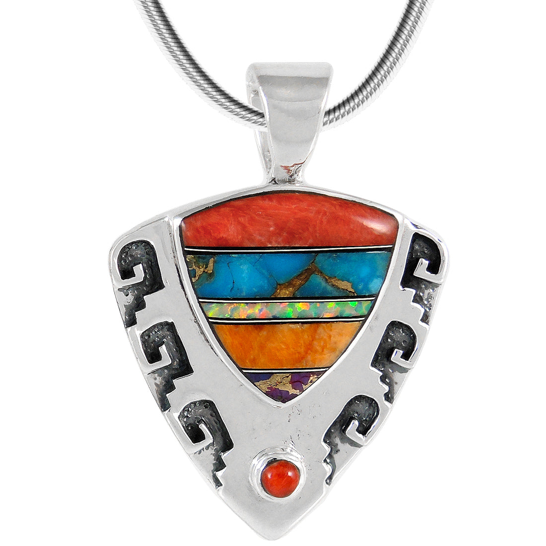 Sterling Silver Pendant Multi-Gemstones P3263-C00