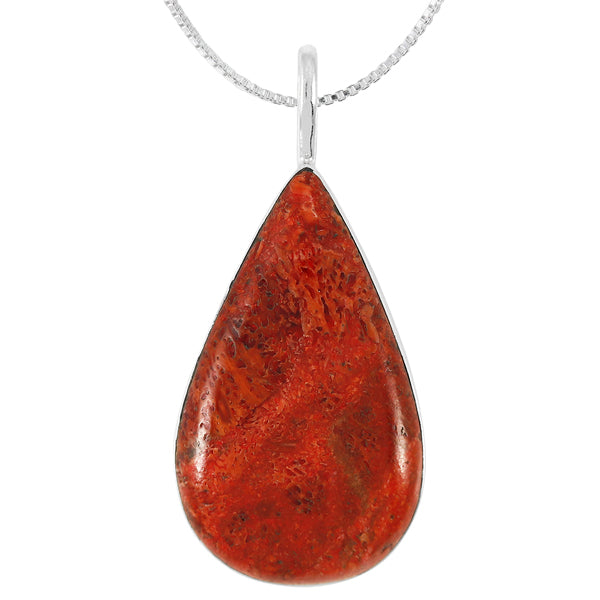 Coral Pendant Sterling Silver P3269-C74