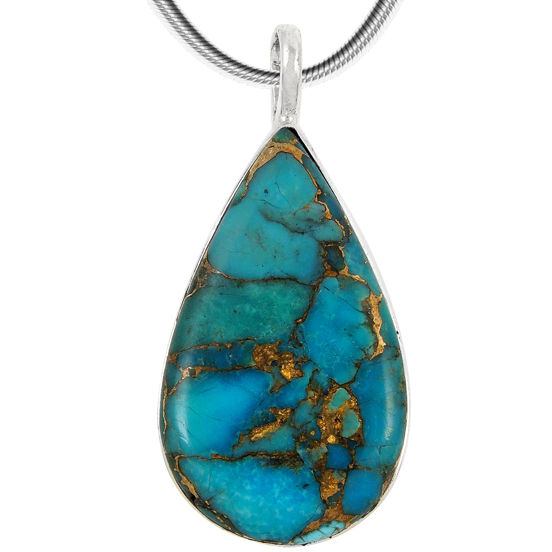 Sterling Silver Pendant Matrix Turquoise P3269-C84