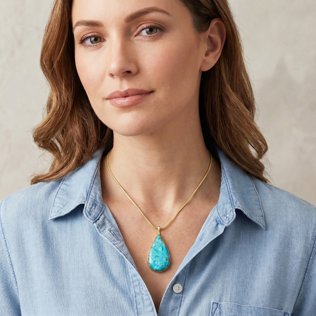 Turquoise Pendant GoldCopper P3269-GB-C75