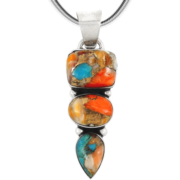 Sterling Silver Pendant Spiny Turquoise P3271-C89