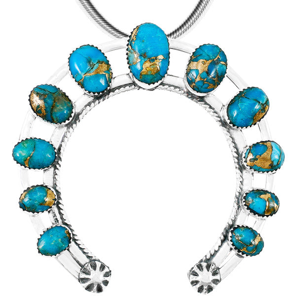 Matrix Turquoise Naja Pendant Sterling Silver P3278-C84