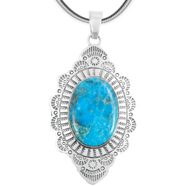 Sterling Silver Dangle Pendant Turquoise P3279-C75