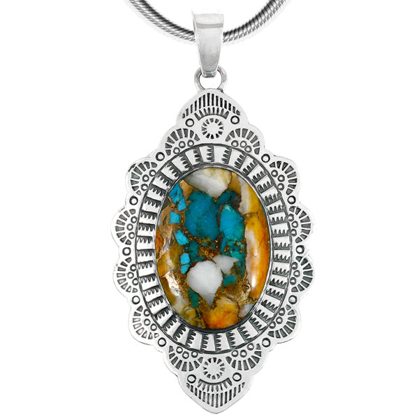 Sterling Silver Pendant Spiny Turquoise P3279-C89