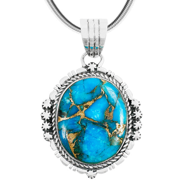 Sterling Silver Pendant Matrix Turquoise P3280-C84