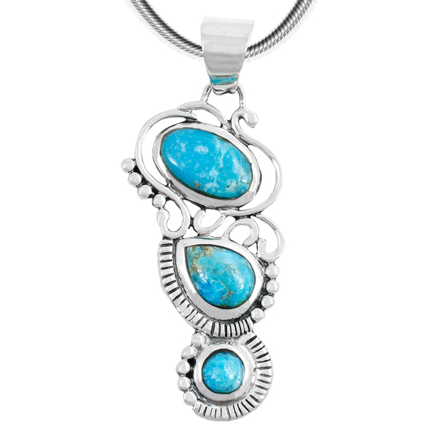 Turquoise Pendant Jewelry Sterling Silver P3281-C75
