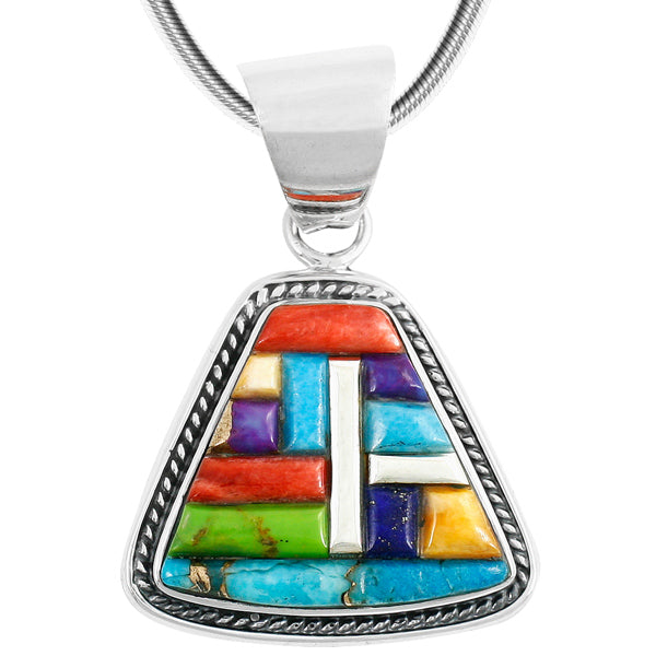 Sterling Silver Pendant Multicolor P3282-C51