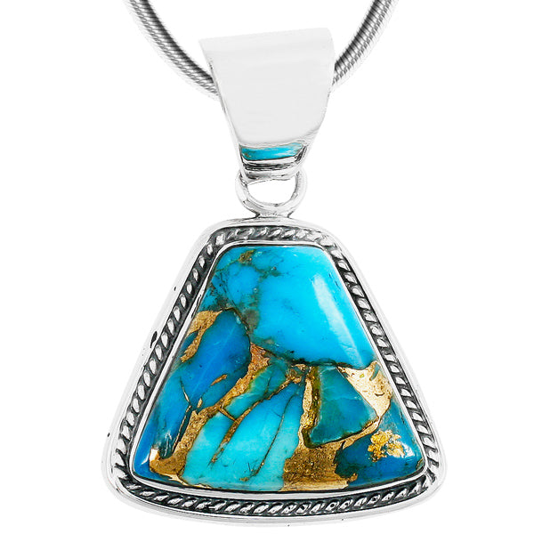 Sterling Silver Pendant Matrix Turquoise P3282-C84
