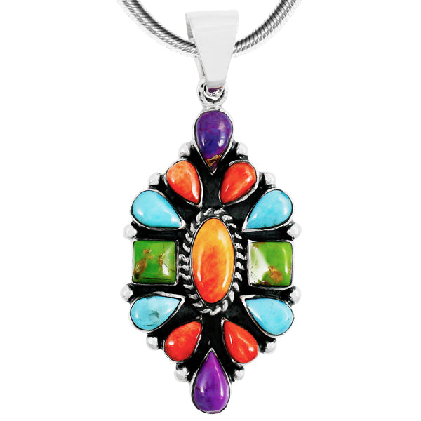Sterling Silver Pendant Multicolor P3284-C71