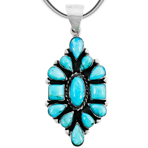 Turquoise Pendant Jewelry Sterling Silver P3284-C75
