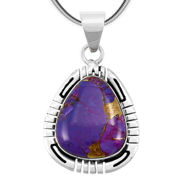 Purple Turquoise Pendant Sterling Silver P3287-C77