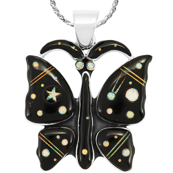Butterfly Shooting Stars Pendant Sterling Silver P3290-C27