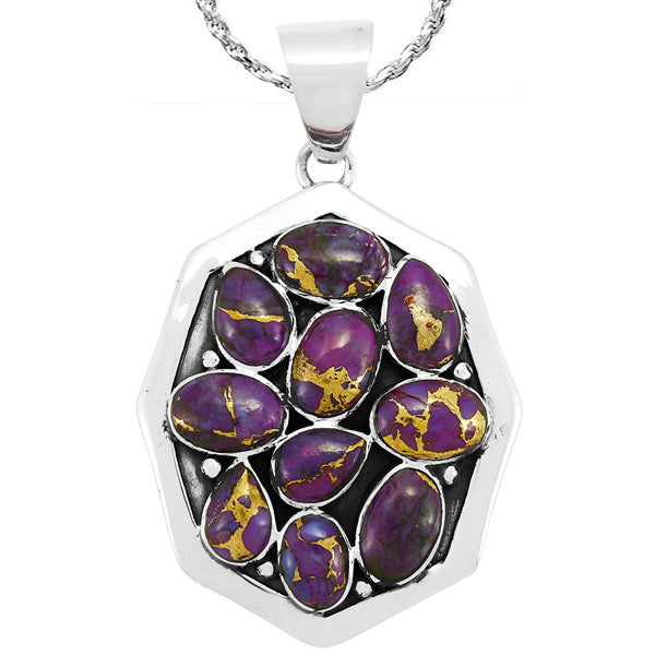 Purple Turquoise Pendant Sterling Silver P3291-C77
