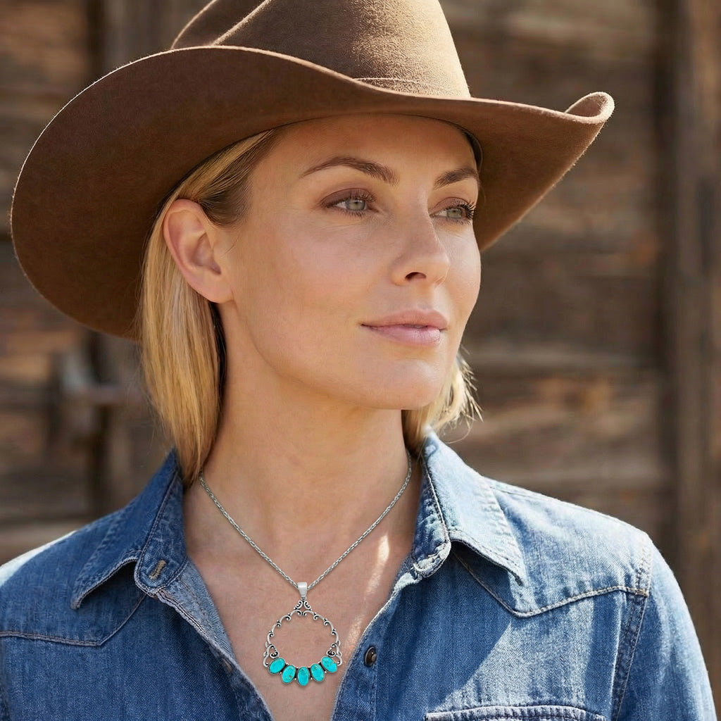 Turquoise Pendant Sterling Silver P3292-C75