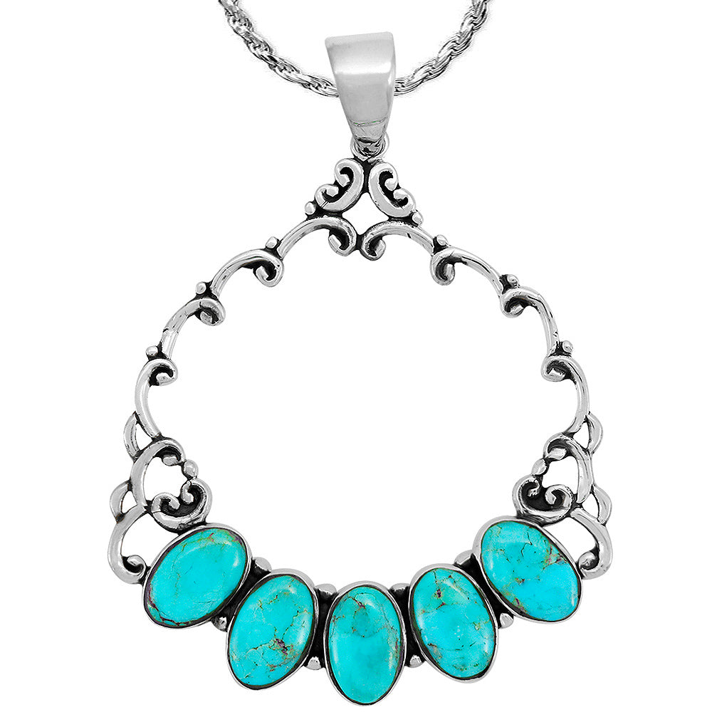 Turquoise Pendant Sterling Silver P3292-C75