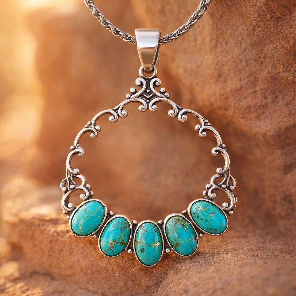 Turquoise Pendant Sterling Silver P3292-C75