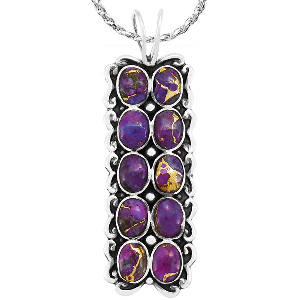 Purple Turquoise Pendant Sterling Silver P3293-C77