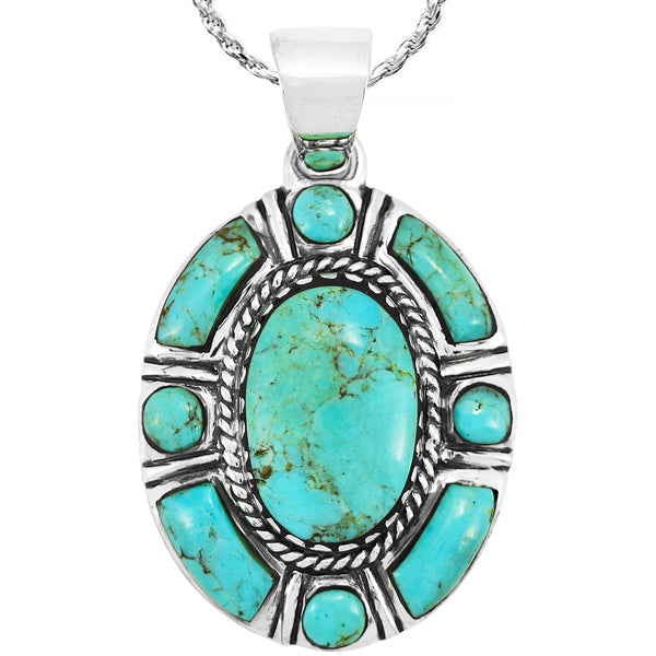 Turquoise Pendant Sterling Silver P3294-C75