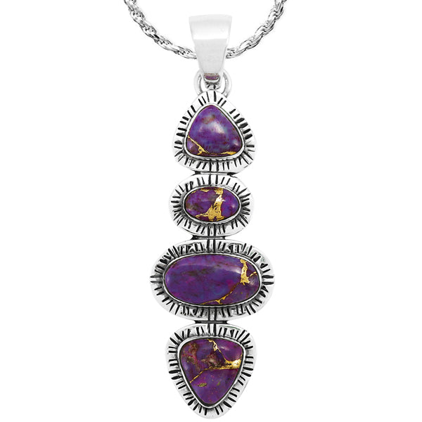 Purple Turquoise Pendant Sterling Silver P3295-C77