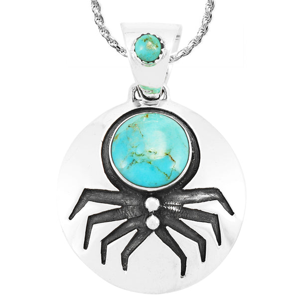 Spider Turquoise Pendant Sterling Silver P3296-C75