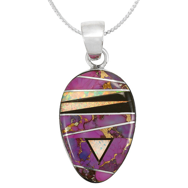 Purple Turquoise Pendant Sterling Silver P3297-C23
