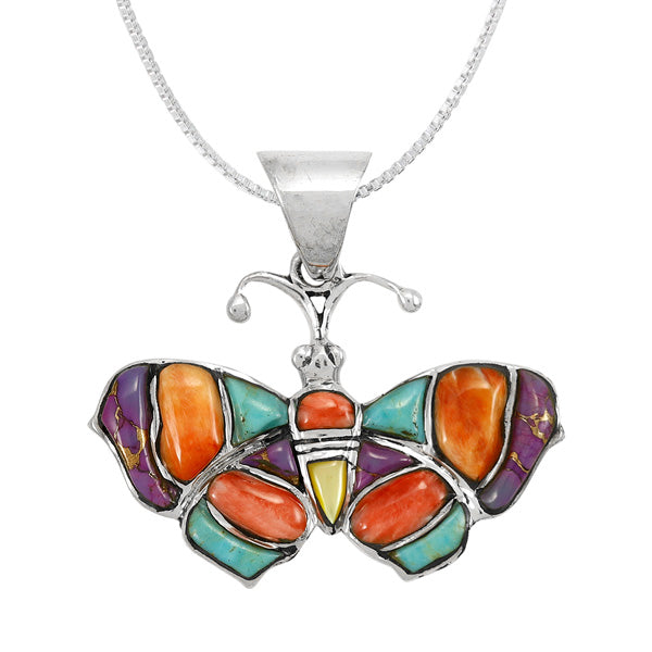 Butterfly Multicolor Pendant Sterling Silver P3298-C71
