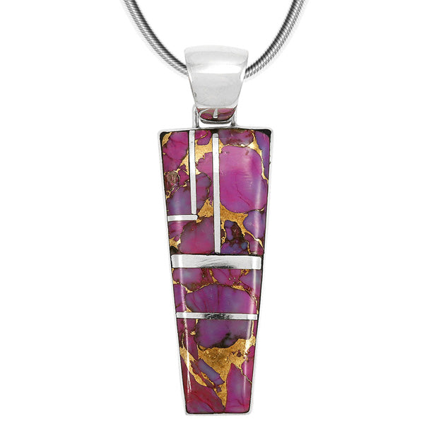 Purple Turquoise Pendant Sterling Silver P3304-C07