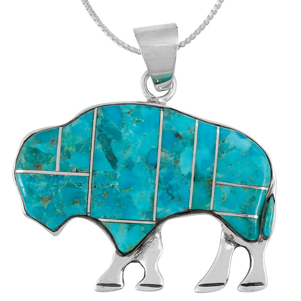 Buffalo Turquoise Pendant Sterling Silver P3305-C05