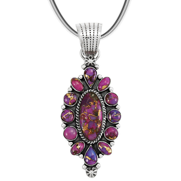Purple Turquoise Pendant Sterling Silver P3306-C77