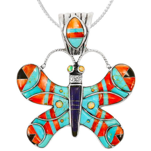 Butterfly Multicolor Pendant Sterling Silver P3315-LG-C46