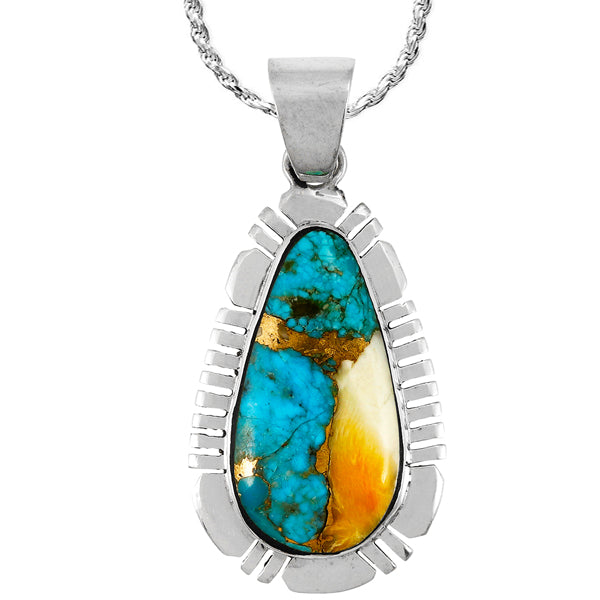 Spiny Turquoise Pendant Sterling Silver P3316-C89