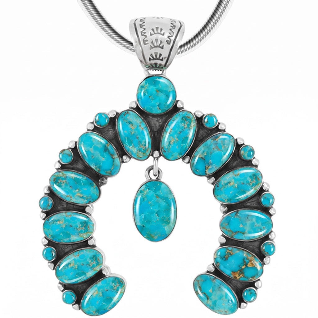 Turquoise Naja Pendant Sterling Silver P3317-C75