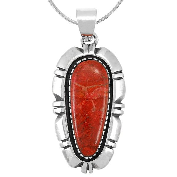 Coral Pendant Sterling Silver P3320-C74