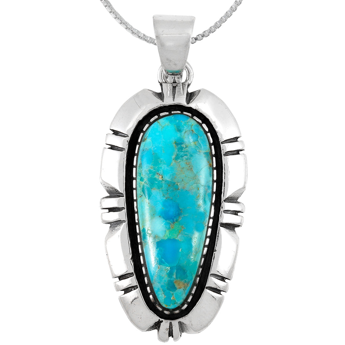 Turquoise Pendant Sterling Silver P3320-C75