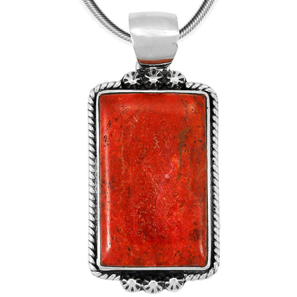 Coral Pendant Sterling Silver P3323-C74