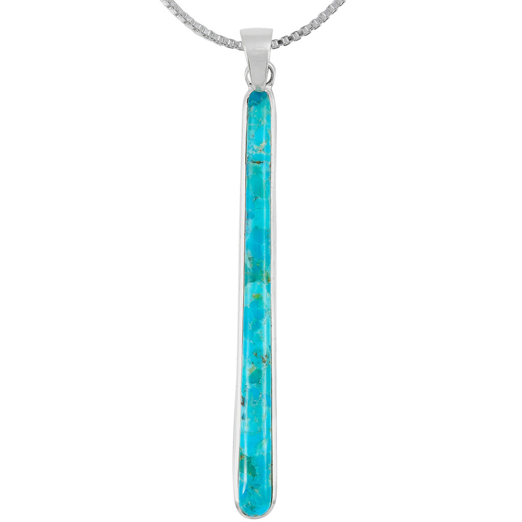 Turquoise Pendant SilverBronzé P3324-SB-C75