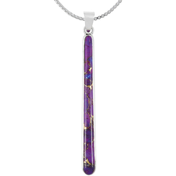 Purple Turquoise Pendant Sterling Silver P3324-C77