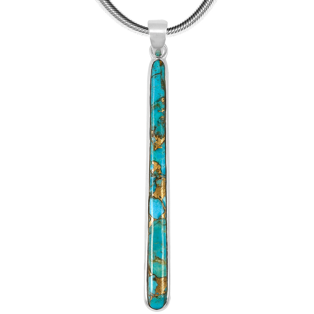 Matrix Turquoise Pendant Sterling Silver P3324-C84