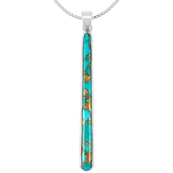 Sky Matrix Turquoise Pendant Sterling Silver P3324-C94