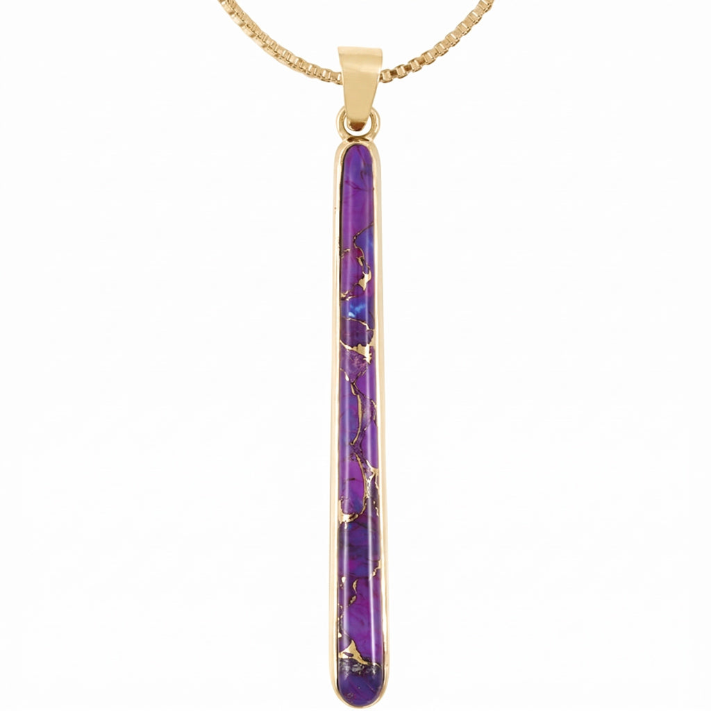 Purple Turquoise Pendant GoldCopper P3324-GB-C77