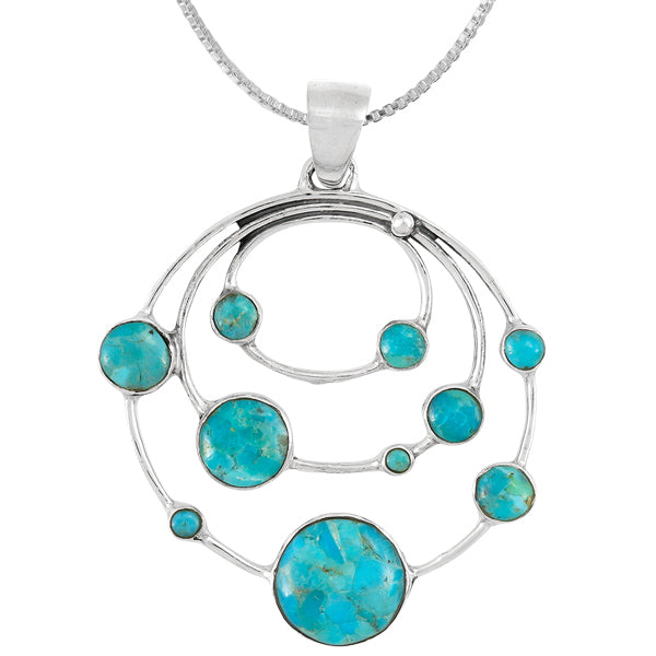 Planets Turquoise Pendant Sterling Silver P3325-SM-C75