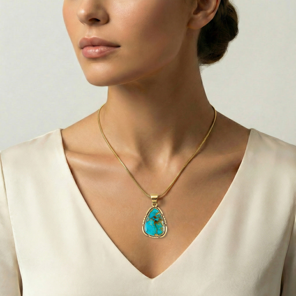 Matrix Turquoise Pendant GoldCopper™ P3328-GB-C84