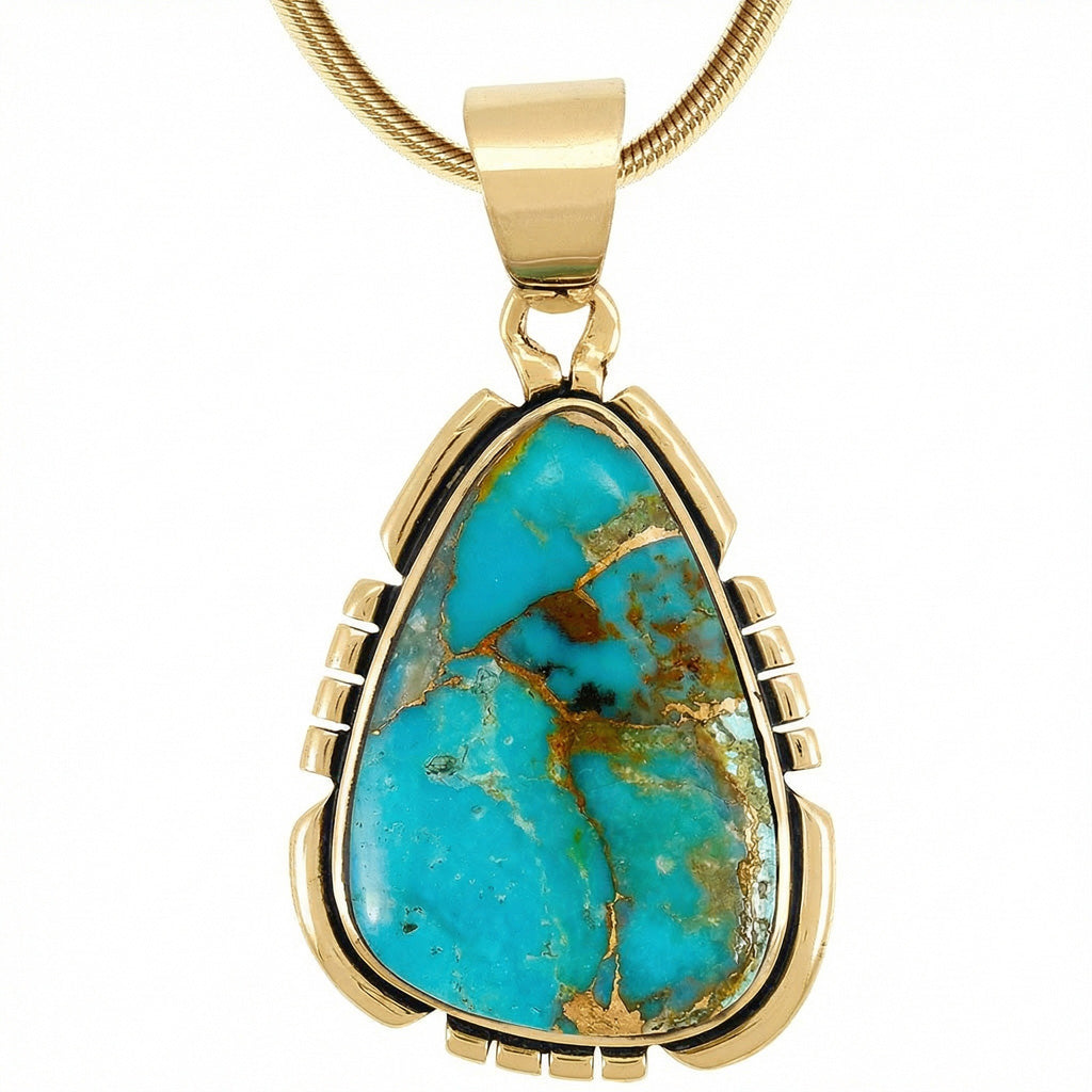 Matrix Turquoise Pendant GoldCopper™ P3328-GB-C84